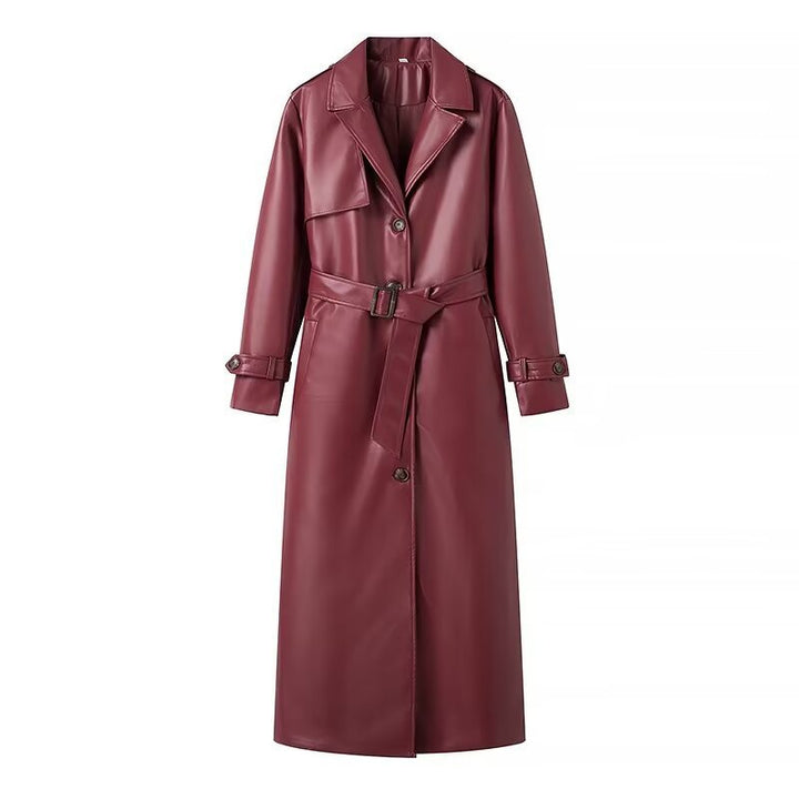 Leder Trenchcoat