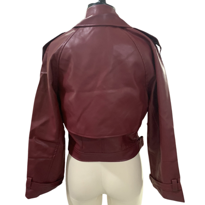 Urban Rebel - Bordeaux-Schwarze Lederjacke